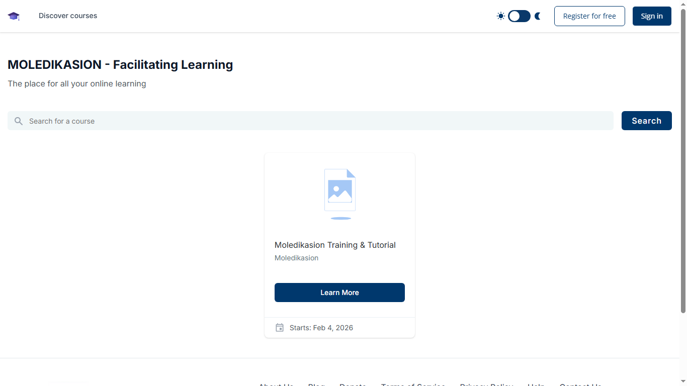 Moledikasion Training & Tutorial MLDKSN001